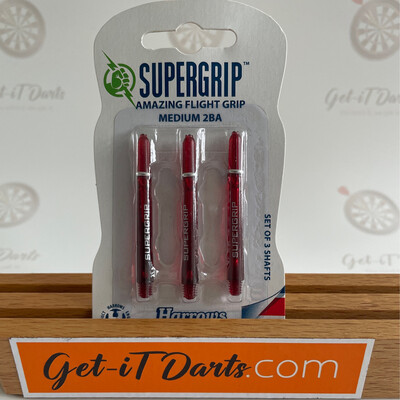 Harrows Supergrip red transparent amazing flight grip medium 2ba