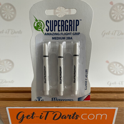 Harrows Supergrip white transparent amazing flight grip medium 2ba