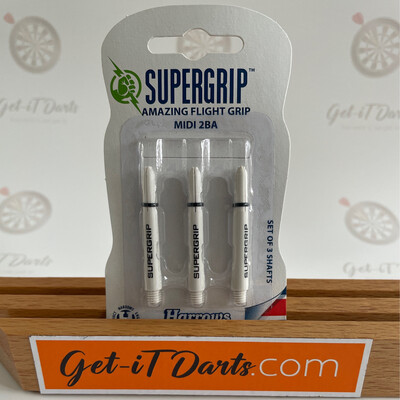 Harrows Supergrip white amazing flight grip midi 2ba