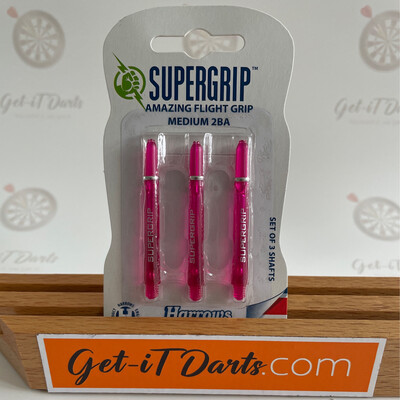 Harrows Supergrip pink transparent amazing flight grip medium 2ba
