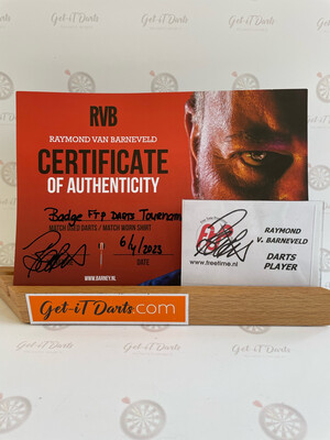 Raymond van Barneveld Signed playercard, FTP Tournament