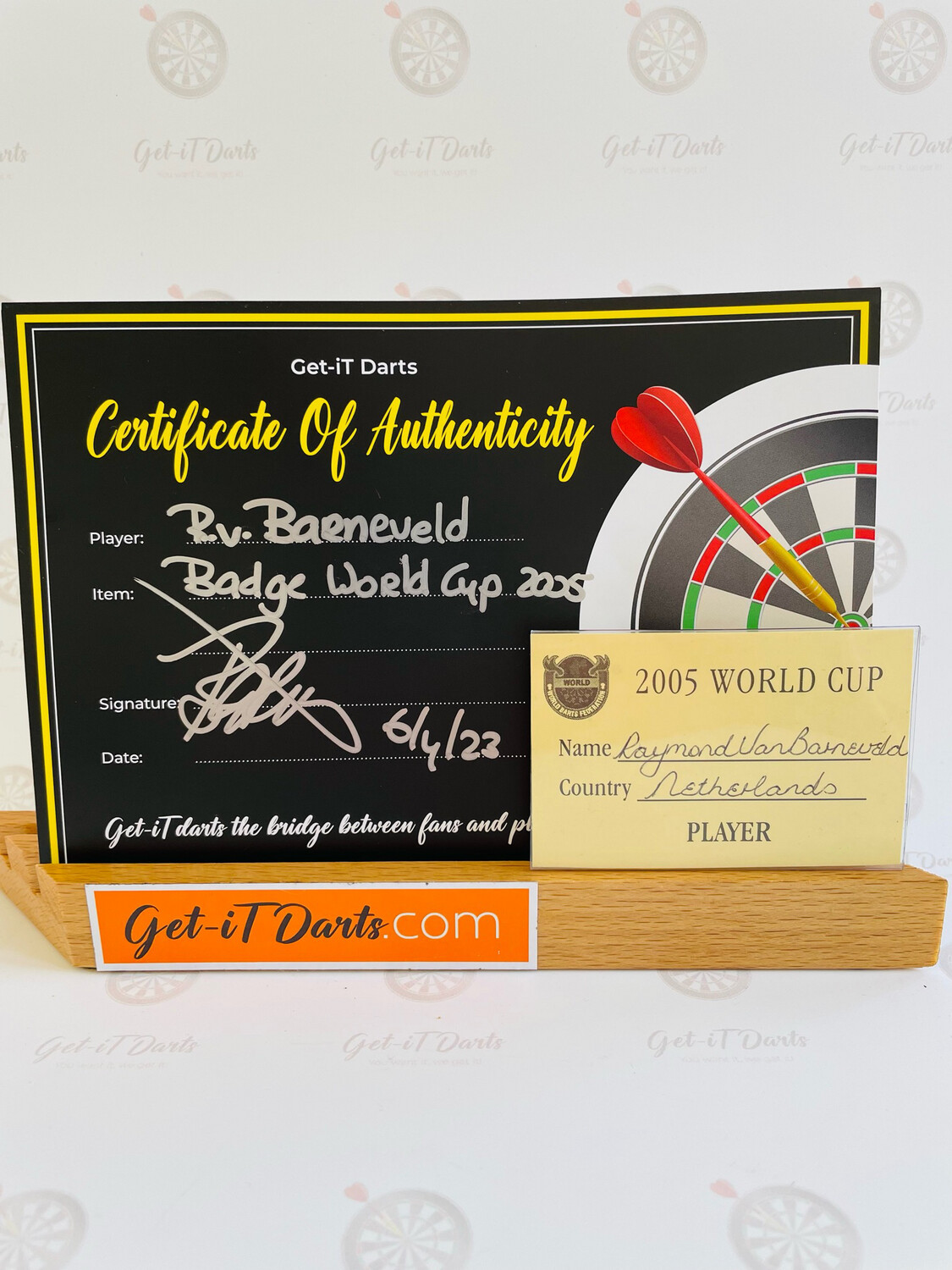 Playercard Raymond van Barneveld Signed, World Cup 2005