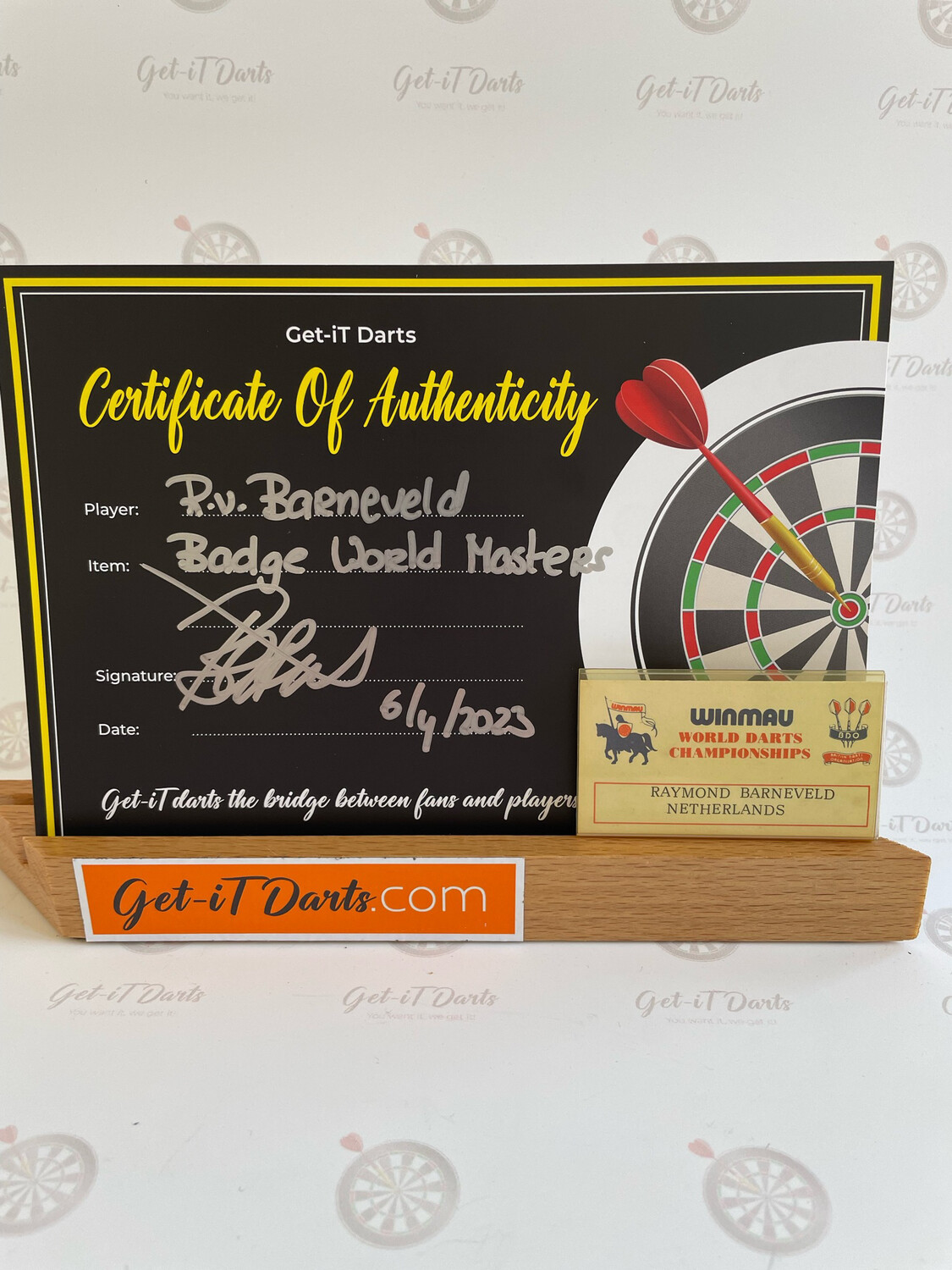 Playercard Raymond van Barneveld Signed, BDO World Masters