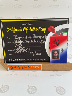 Playercard Raymond van Barneveld Signed, Dutch Open Vip