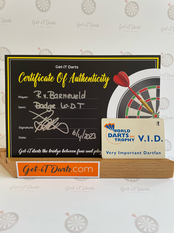 Playercard Raymond van Barneveld Signed, World Darts Trophy VID