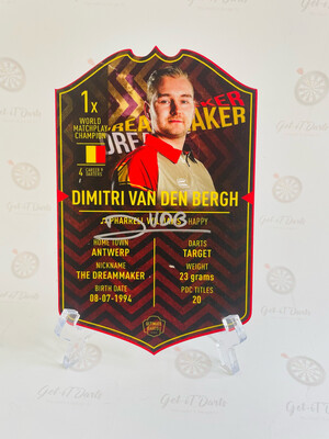 Ultimate Darts Card Signed by Dimitri van den Bergh Target