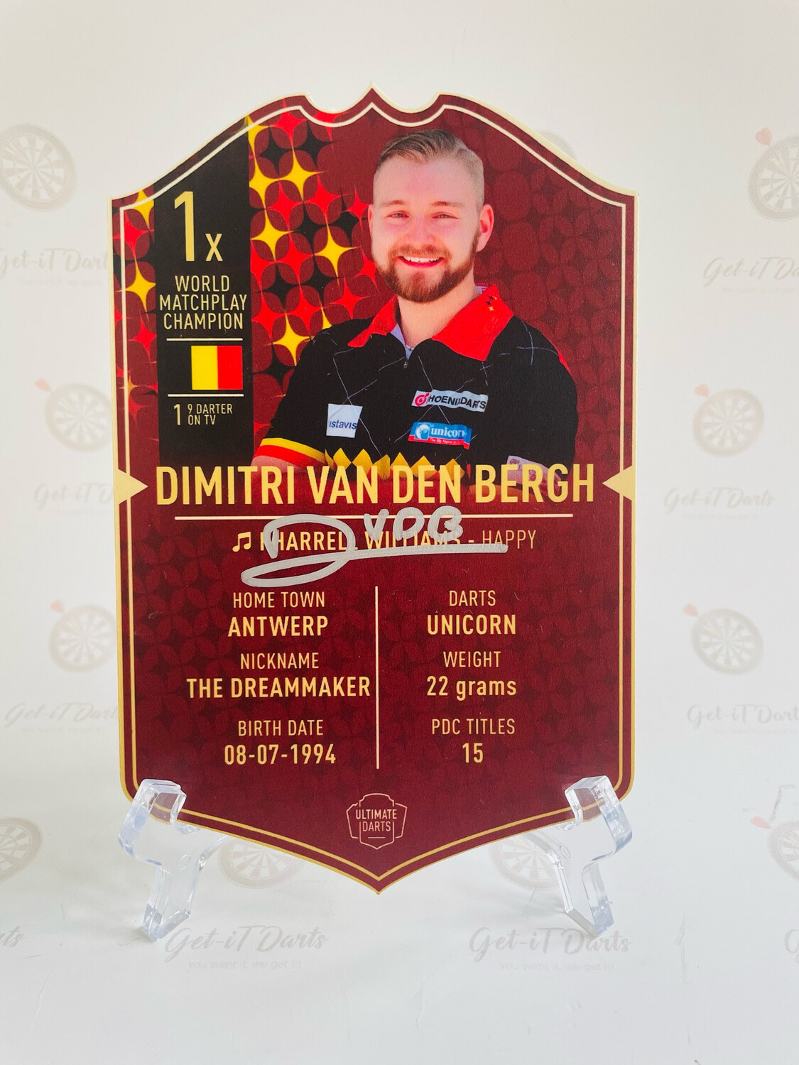 Ultimate Darts Card Dimitri van den Bergh Signed Unicorn