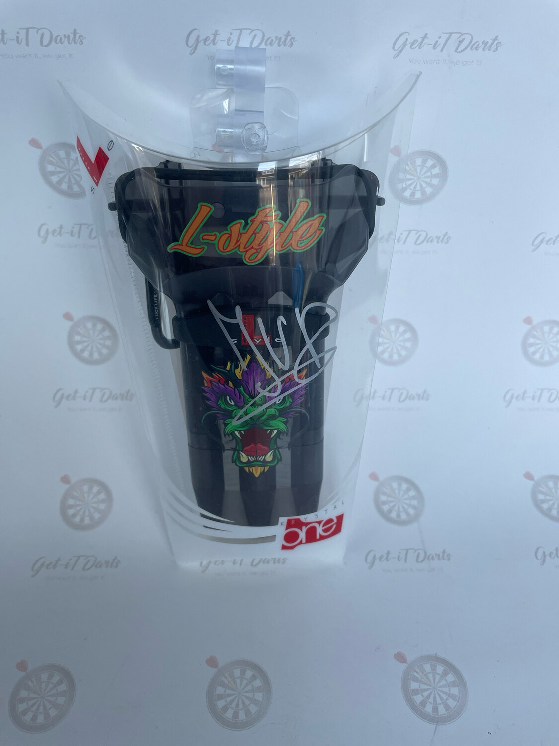 Jules van Dongen L-Style darts case signed