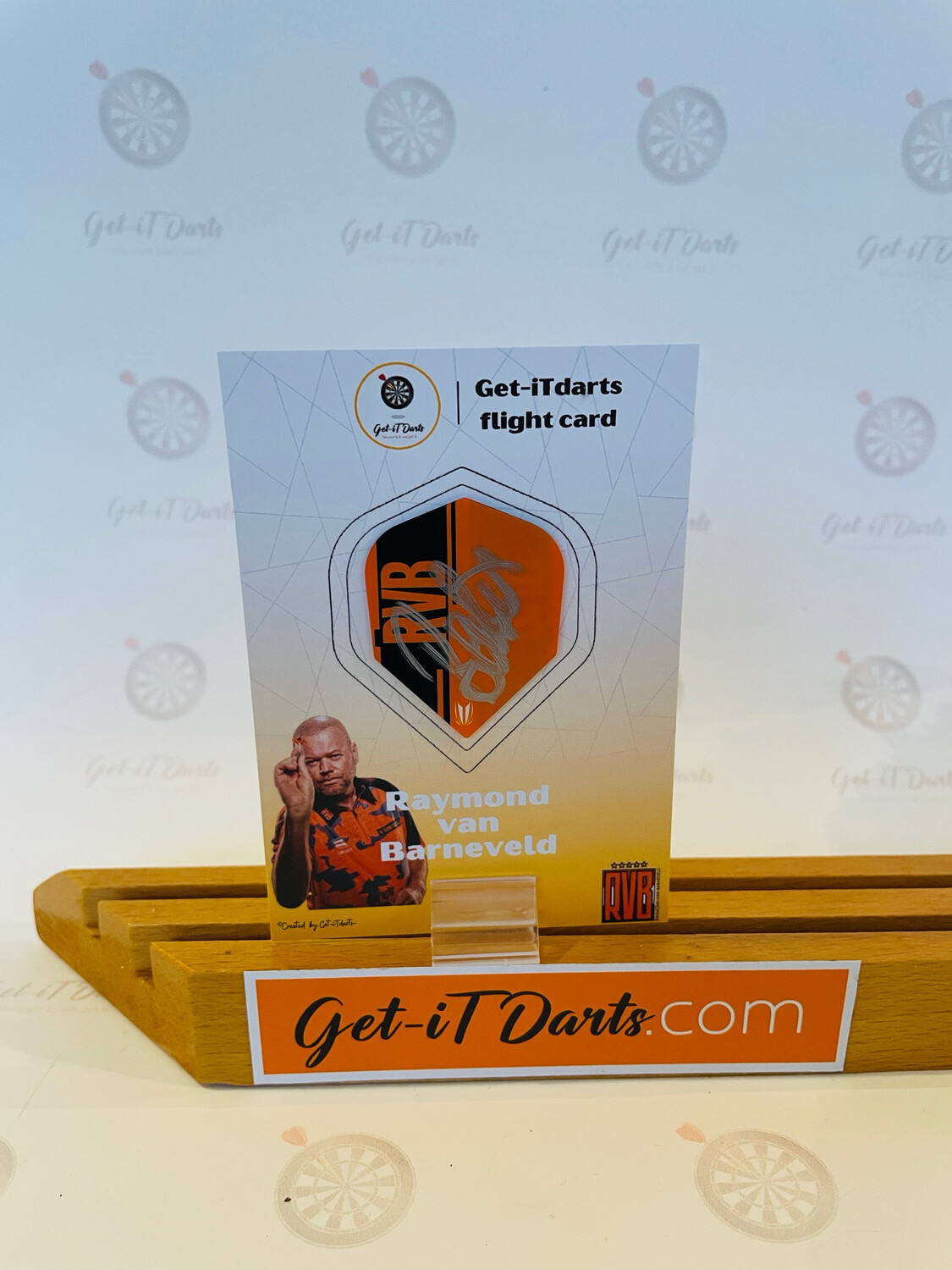 Flight Card Raymond van Barneveld rvb orange/black