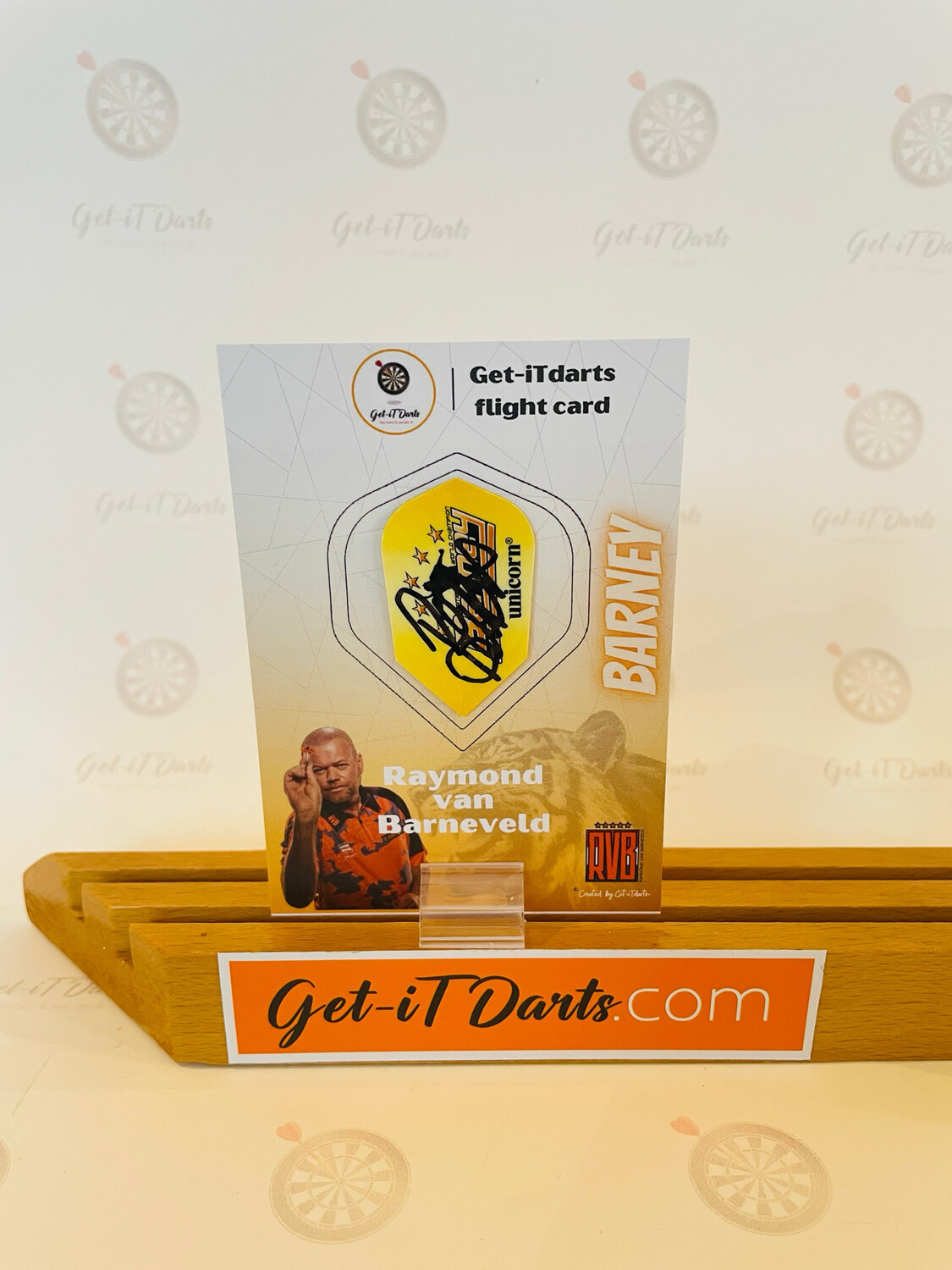 Flight Card Raymond van Barneveld Dimplex slim yellow
