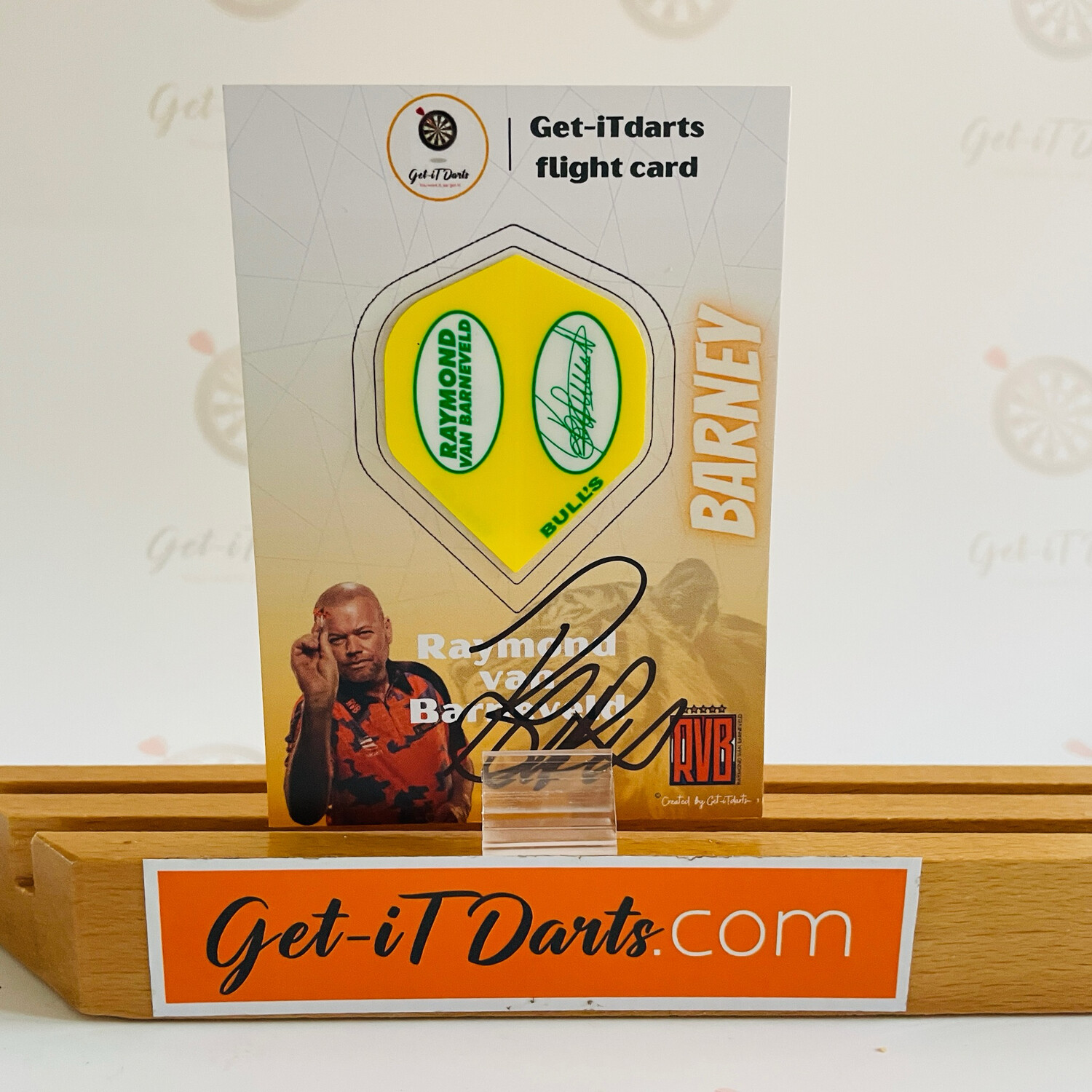 Flight Card Raymond van Barneveld bulls yellow