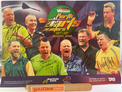 Poster A3 Signed by 7 players Perth Darts Masters 2014