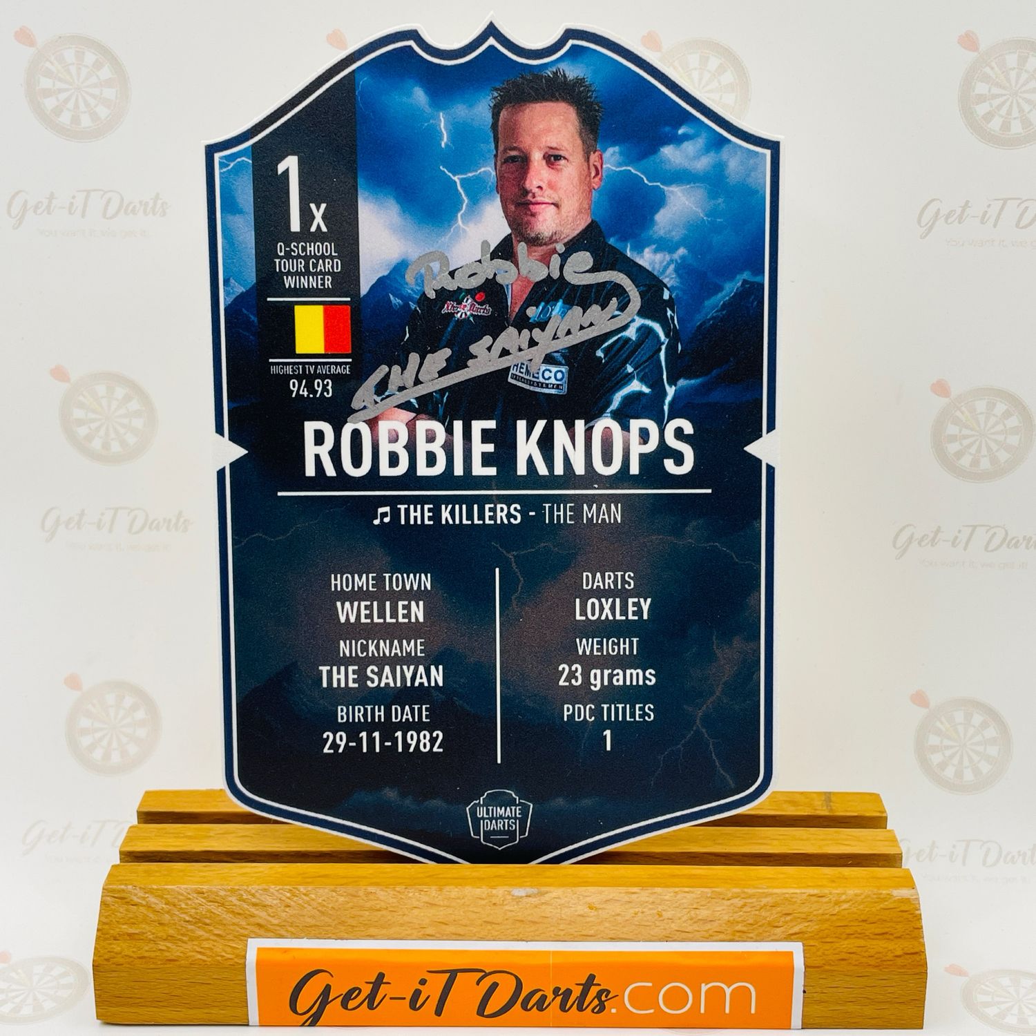SIGNED Exclusive Robbie Knops Mini Ultimate Darts Card
