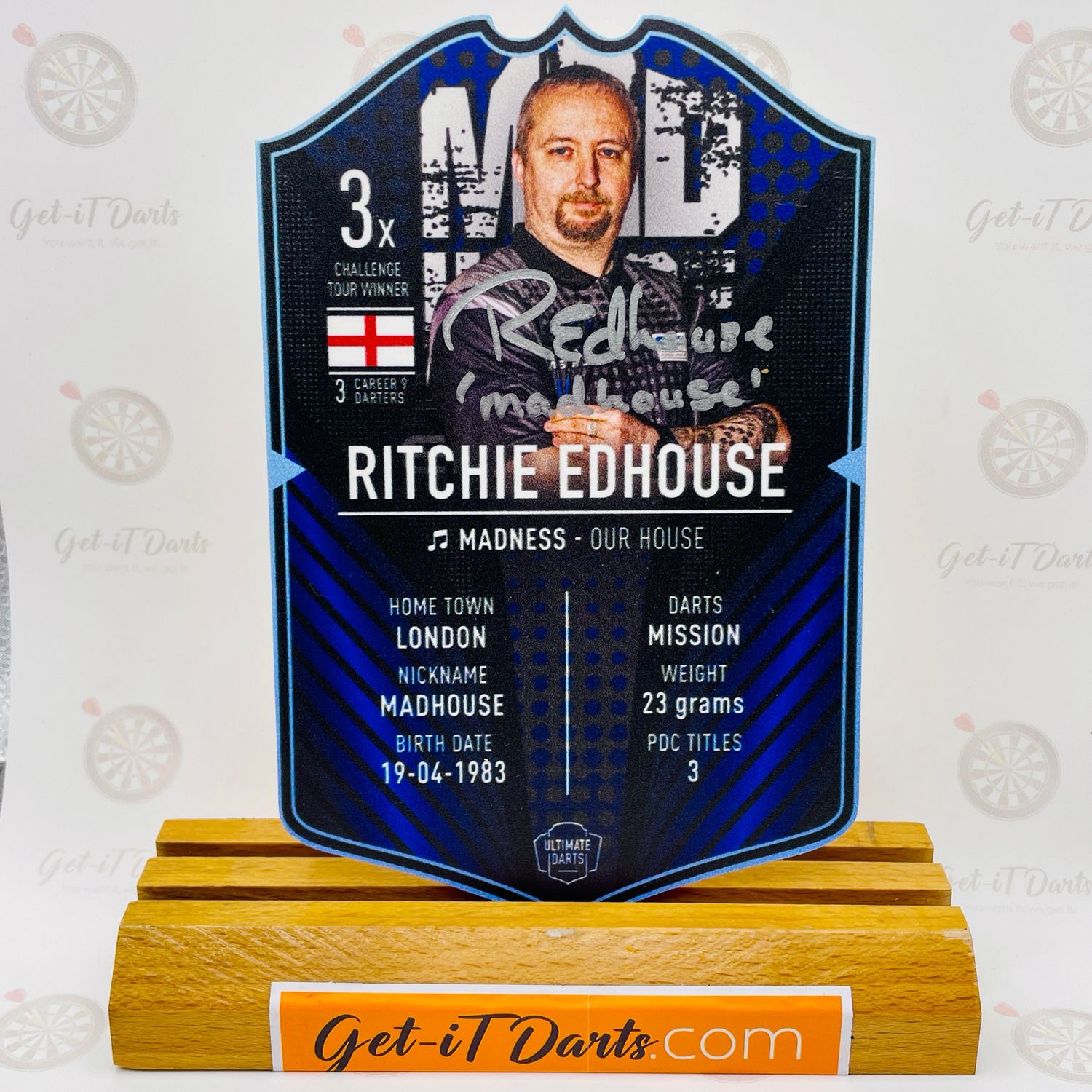 SIGNED Exclusive Ritchie Edhouse Mini Ultimate Darts Card