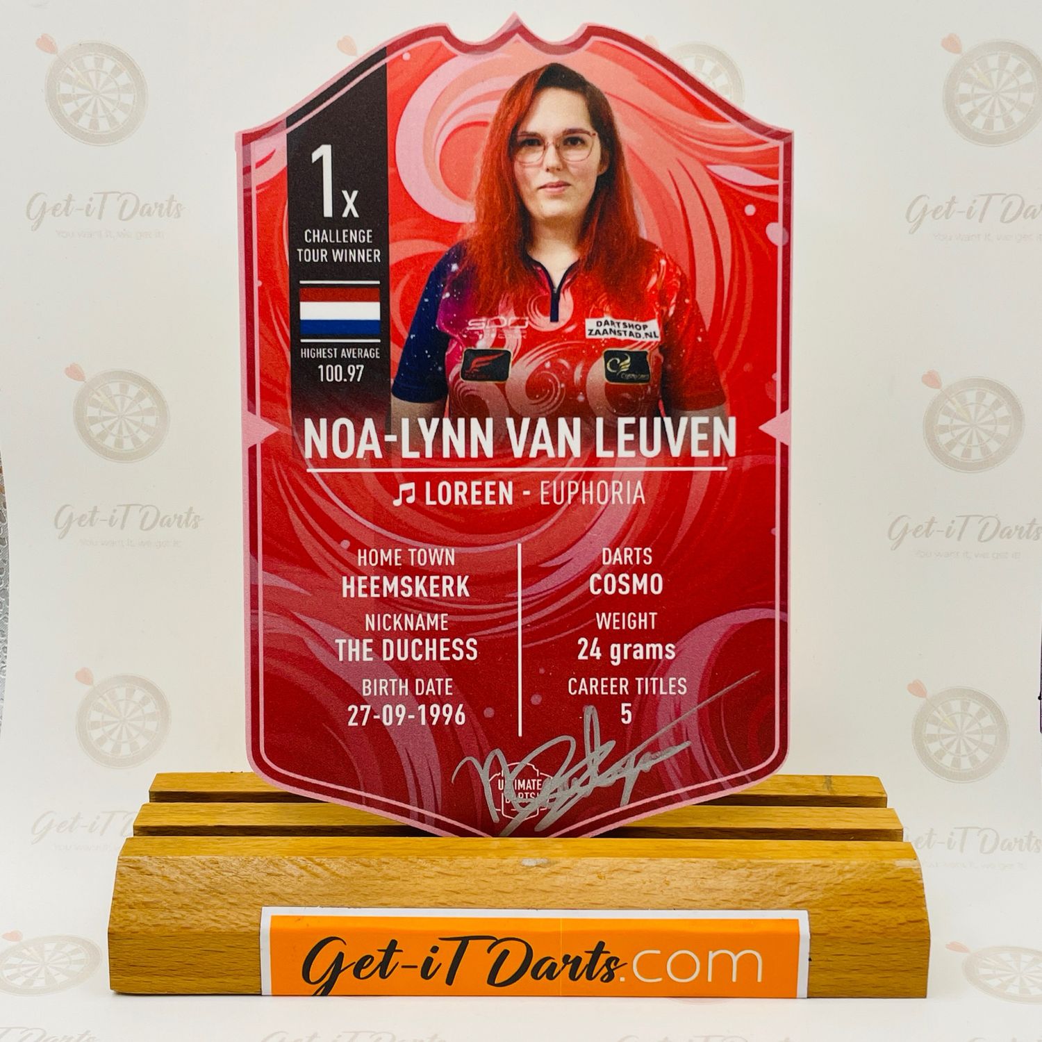 SIGNED Exclusive Noa-Lynn van Leuven Mini Ultimate Darts Card