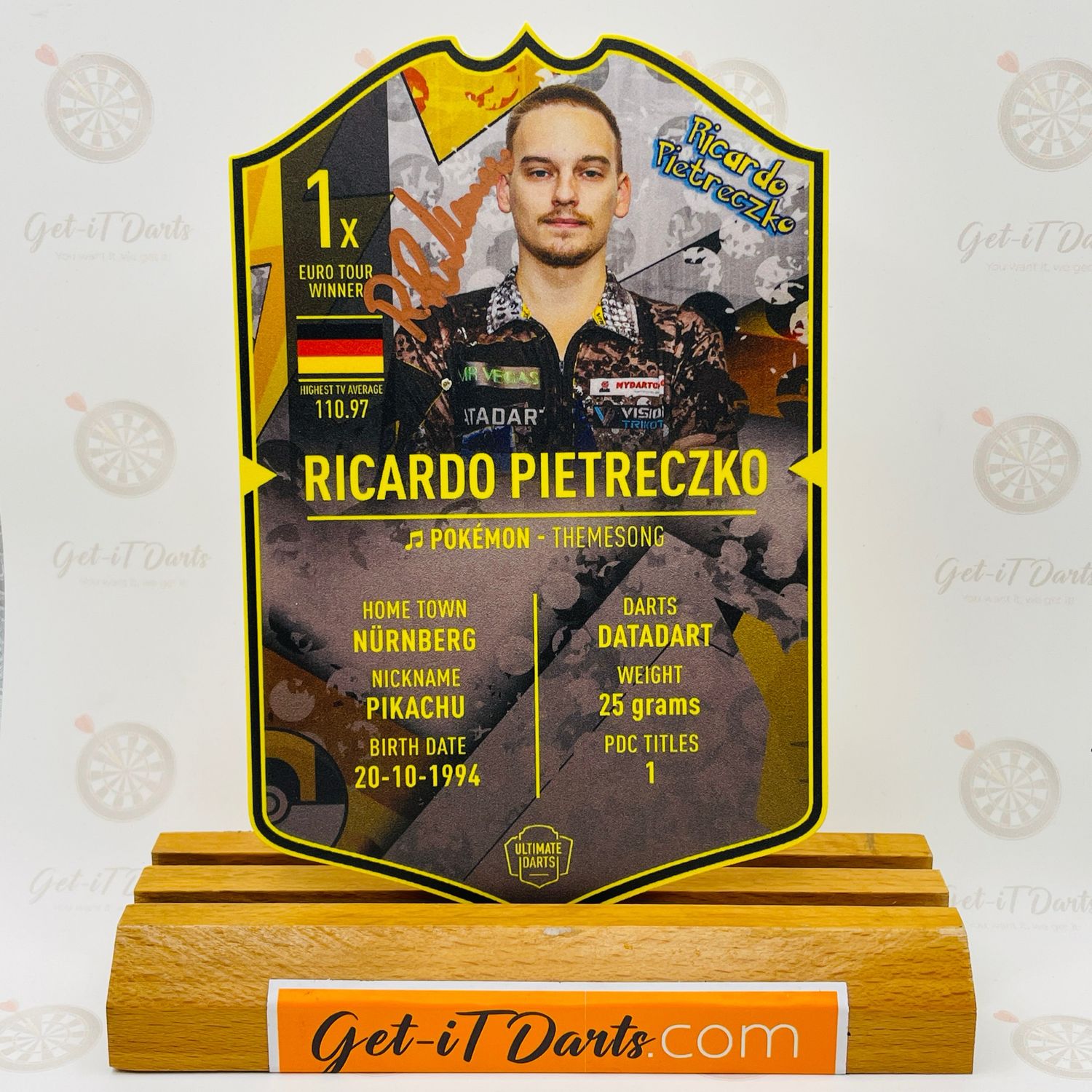 SIGNED Exclusive Ricardo Pietreczko Mini Ultimate Darts Card