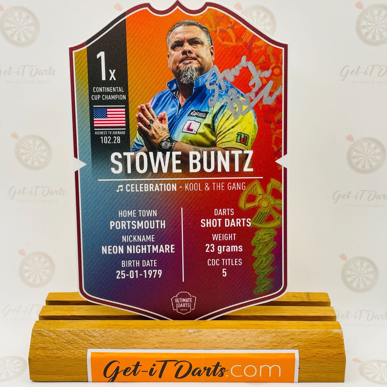 SIGNED Exclusive Stowe Buntz Mini Ultimate Darts Card