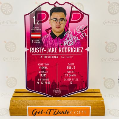 SIGNED Exclusive Rusty-Jake Rodriguez Mini Ultimate Darts Card