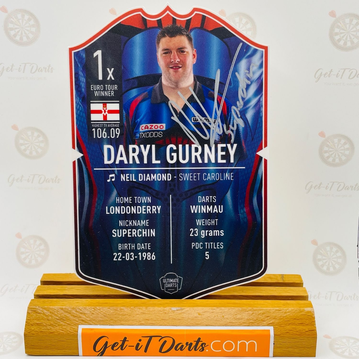 SIGNED Exclusive Darryl Gurney Mini Ultimate Darts Card
