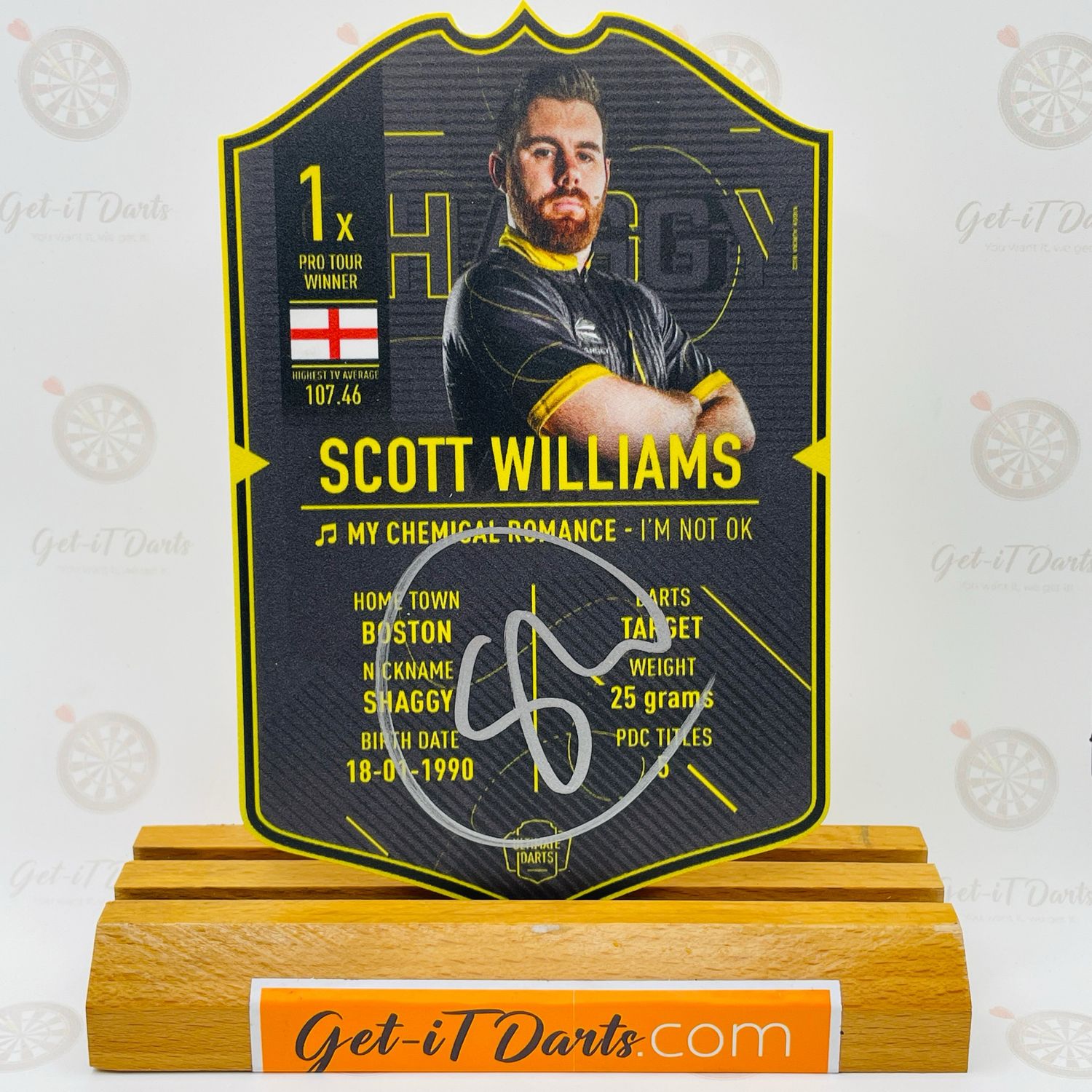 SIGNED Exclusive Scott Williams Mini Ultimate Darts Card