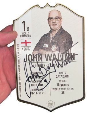 SIGNED IMMORTAL JOHN WALTON MINI ULTIMATE DARTS CARD