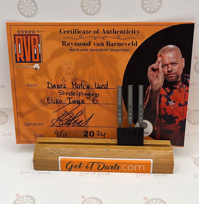 Match Used Darts By Raymond van Barneveld Eurotour 6