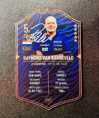 Ultimate Card Mini Card Raymond van Barneveld, Blue Signed