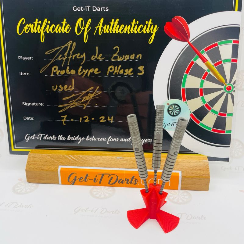 Jeffrey de Zwaan match Used darts, Prototype 