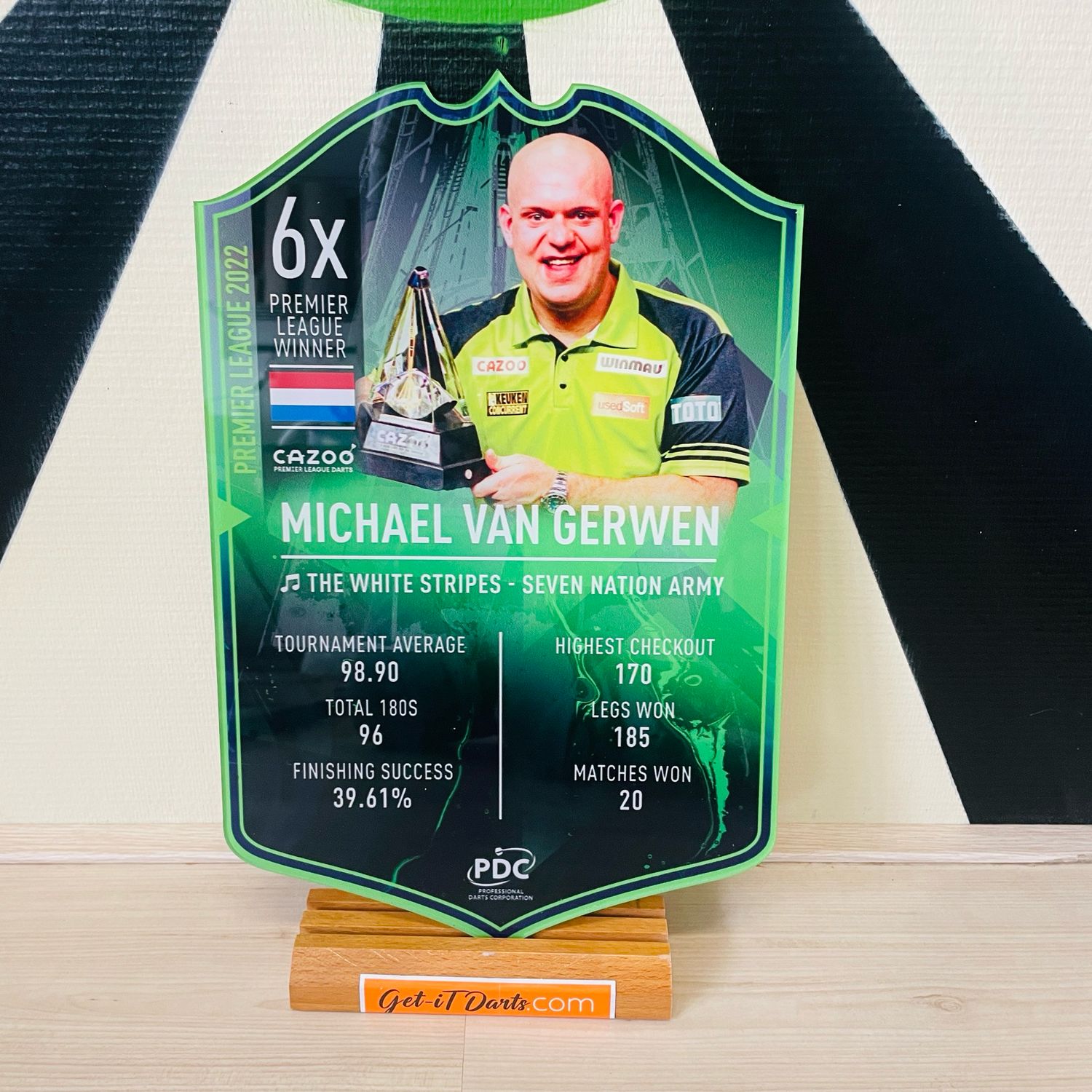 Ultimate Darts Card Plexi Glass Michael van Gerwen