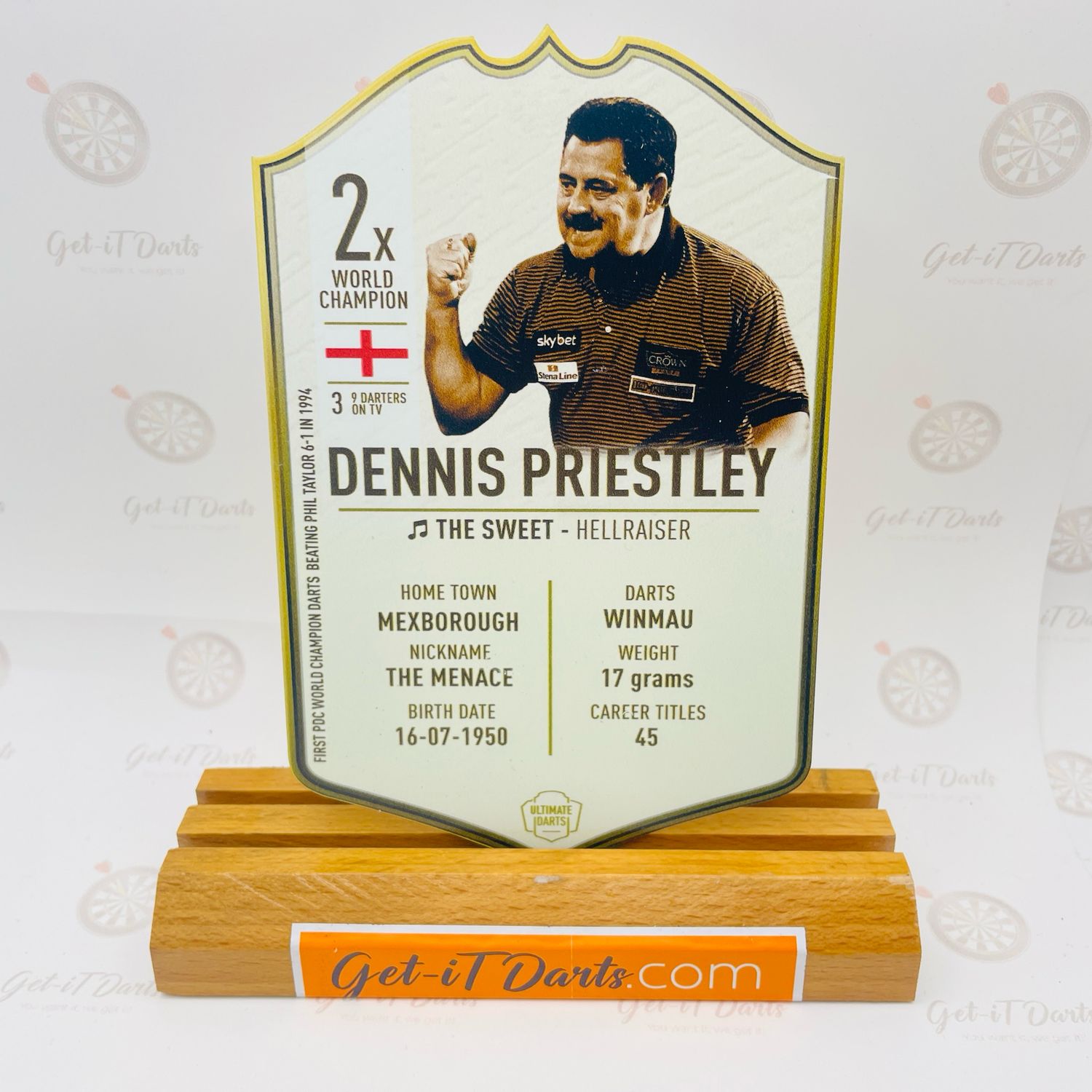 Ultimate Dartcard Dennis Priestley, Metal - Mini