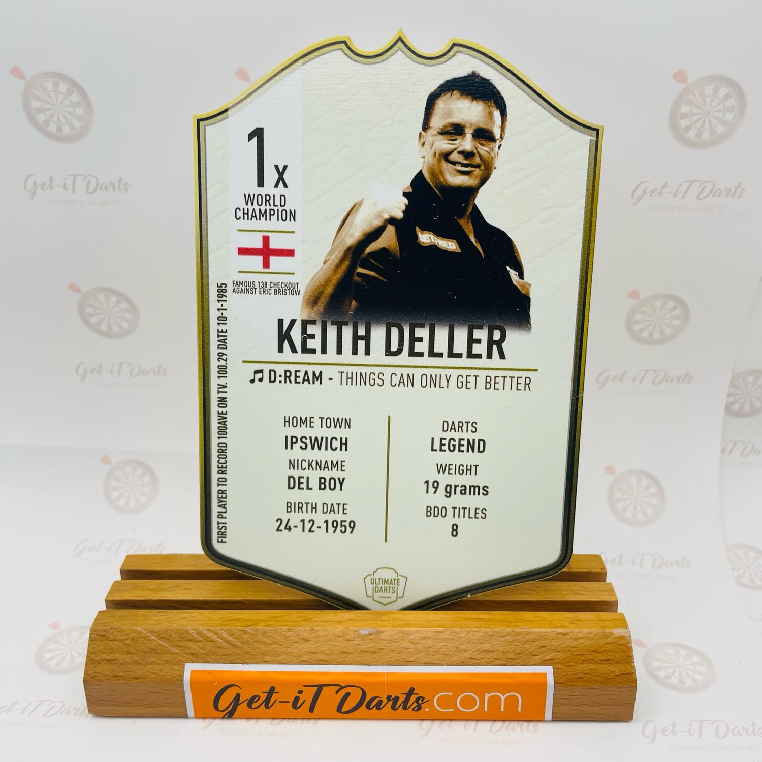 Ultimate Dartcard Keith Deller, Metal - Mini