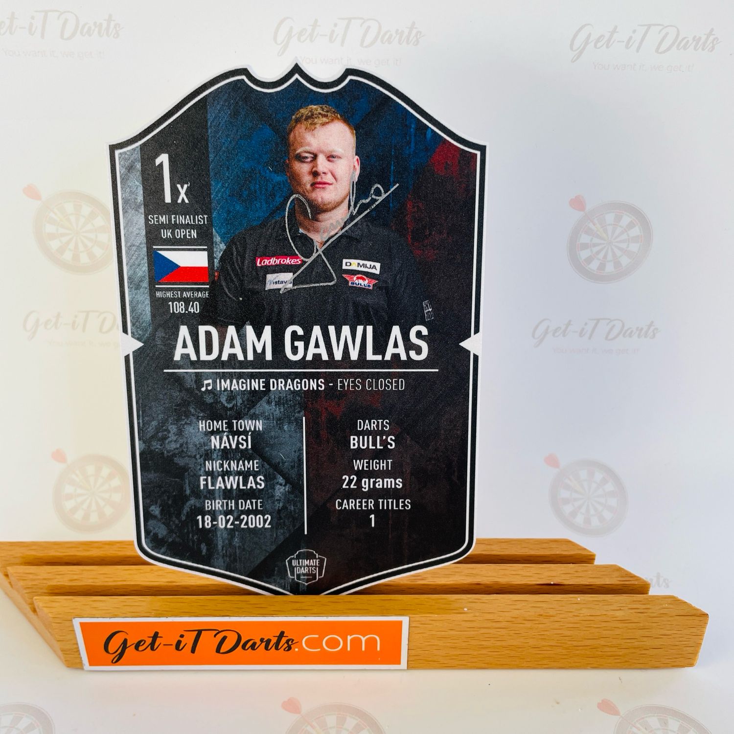 Ultimate Darts Card Adam Gawlas Signed