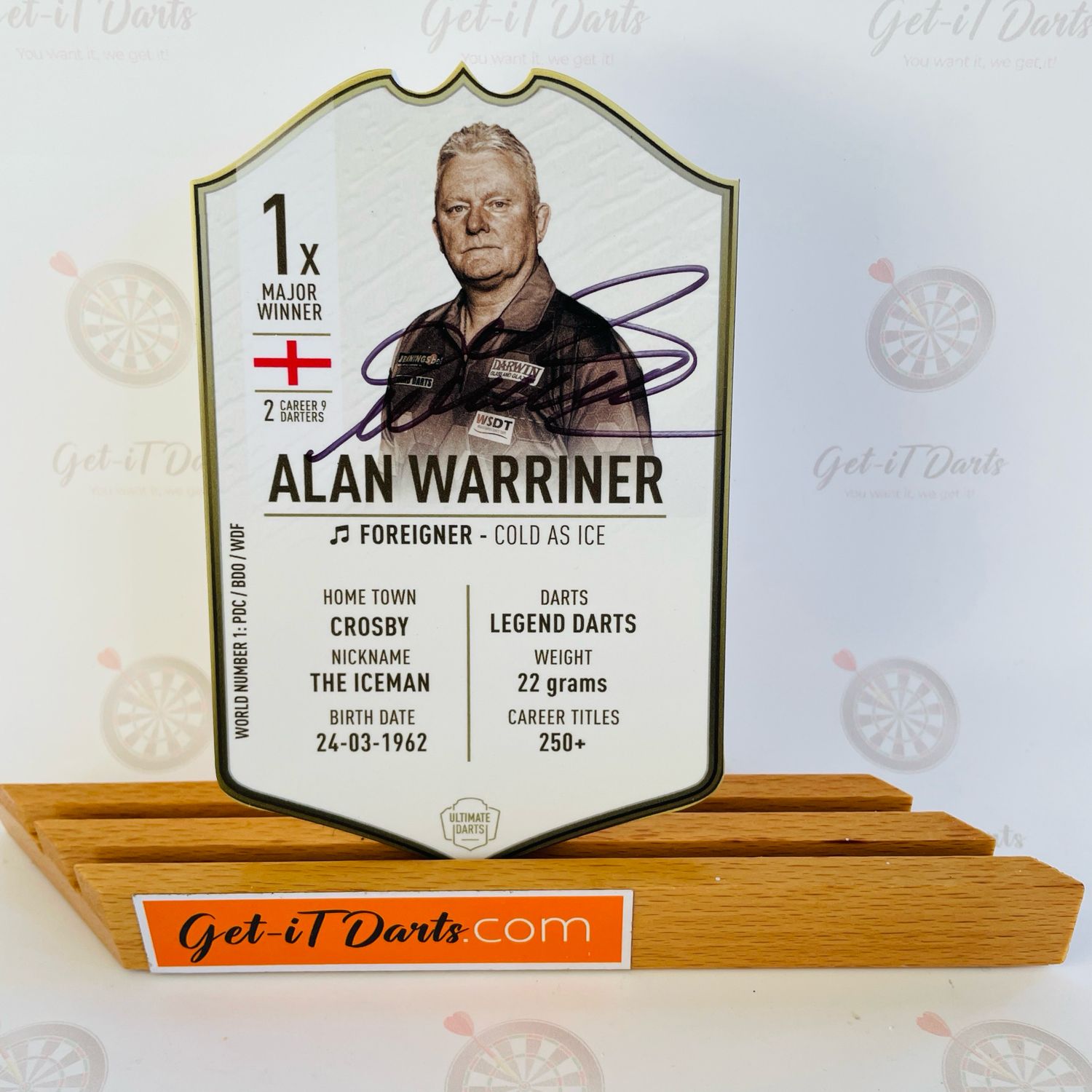 Ultimate Darts Card Alan Warriner Signed