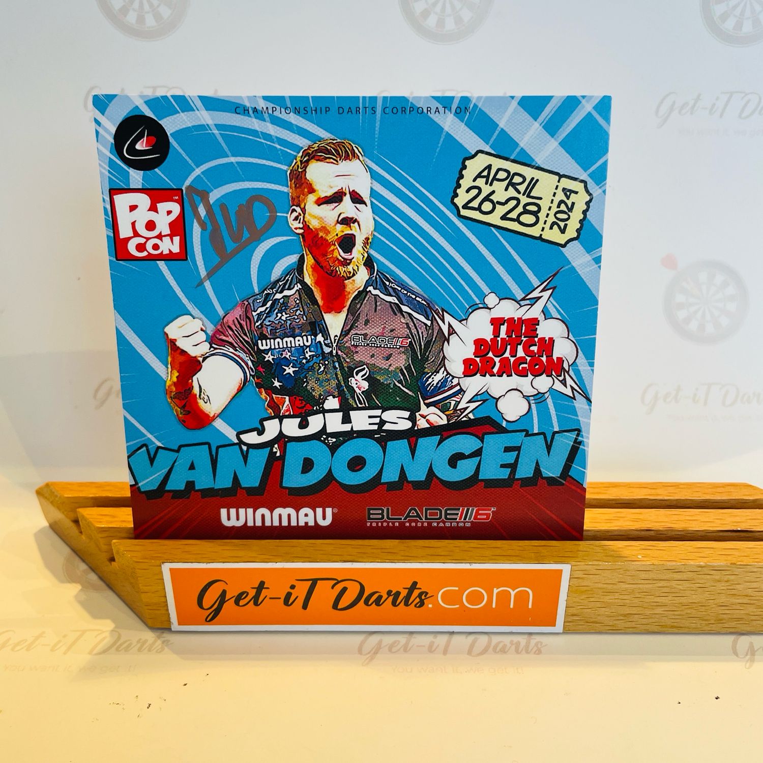 Jules van Dongen autograph card. 