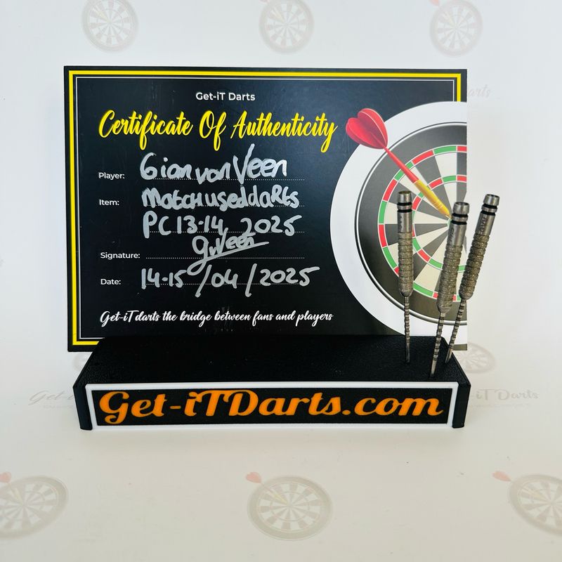Gian van Veen match Used darts PC 13&14