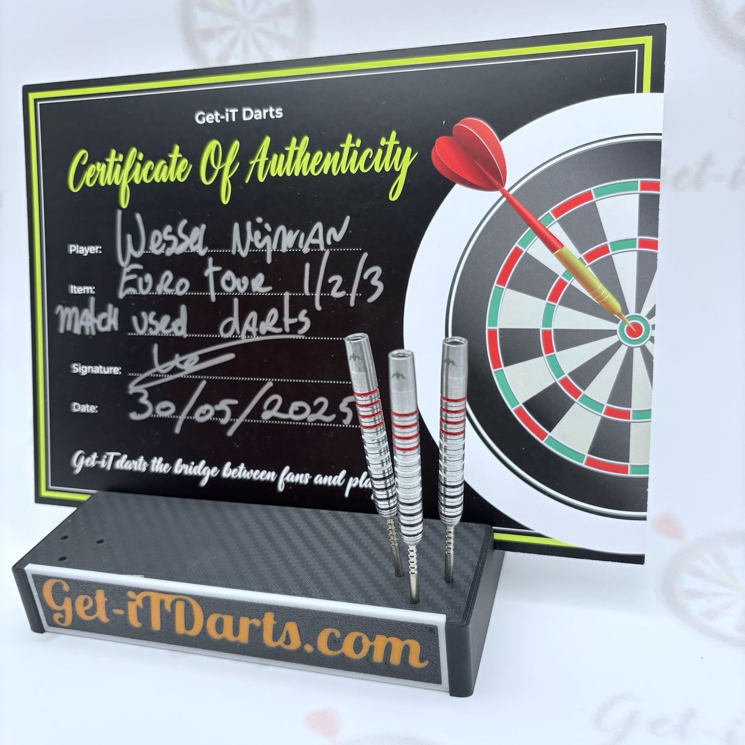Wessel Nijman match used darts - 22 gram, Eurotour 1,2&3