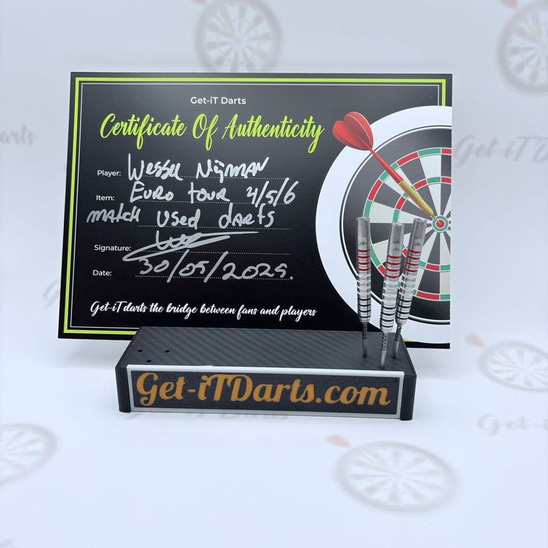 Wessel Nijman match used darts, Eurotour 4,5&6
