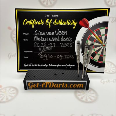 Gian van Veen, match used darts, pc 26&27