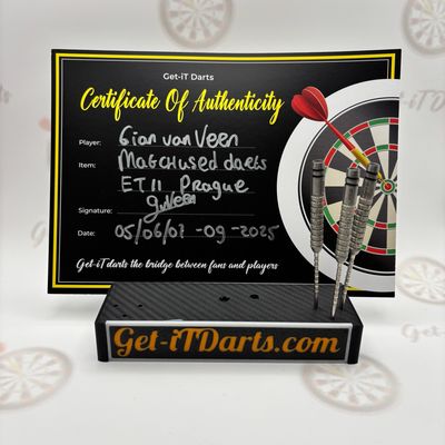 Gian van Veen, match used darts, eurotour Praag