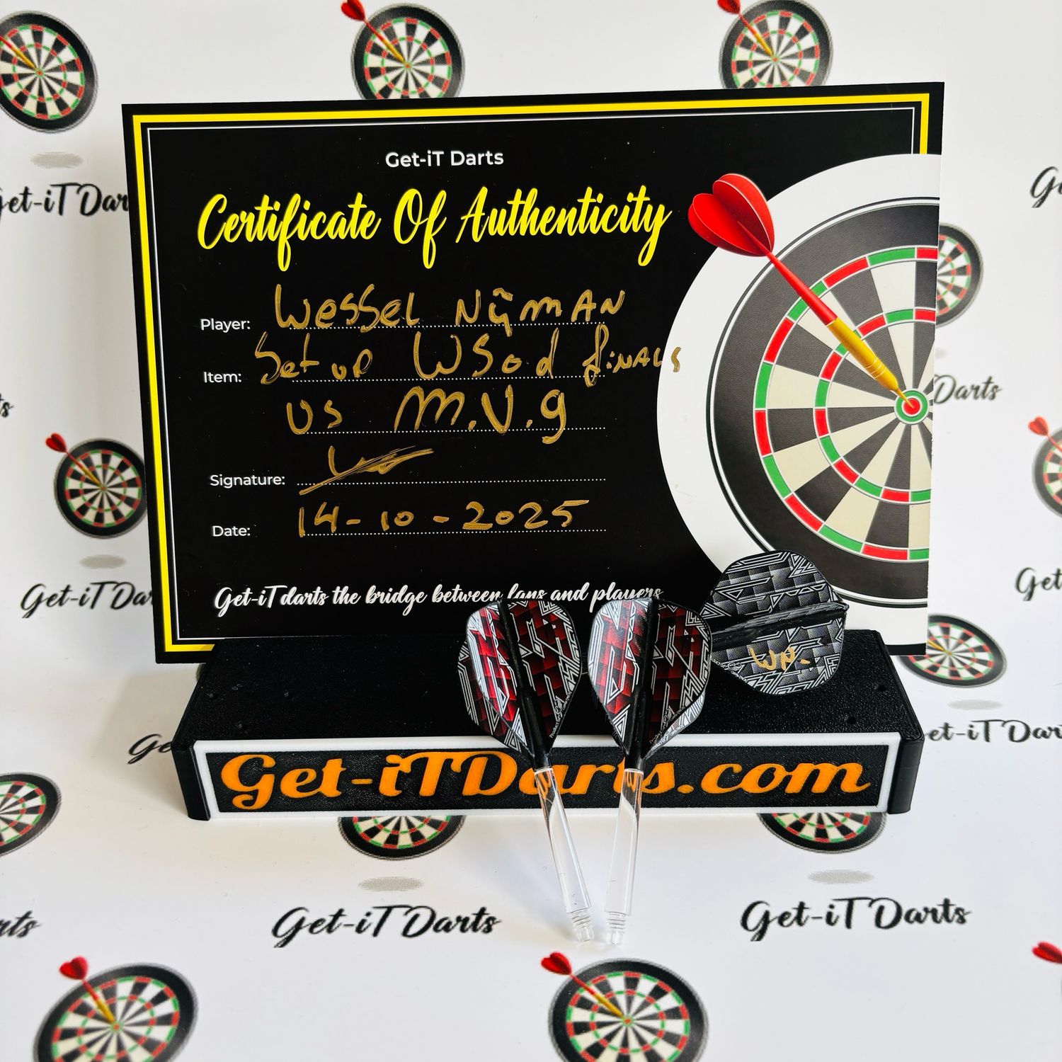 Wessel Nijman, match Used darts setup, WSOD, vs MVG, 2025 Wessel Nijman, match Used darts setup, WSOD, vs MVG, 2025