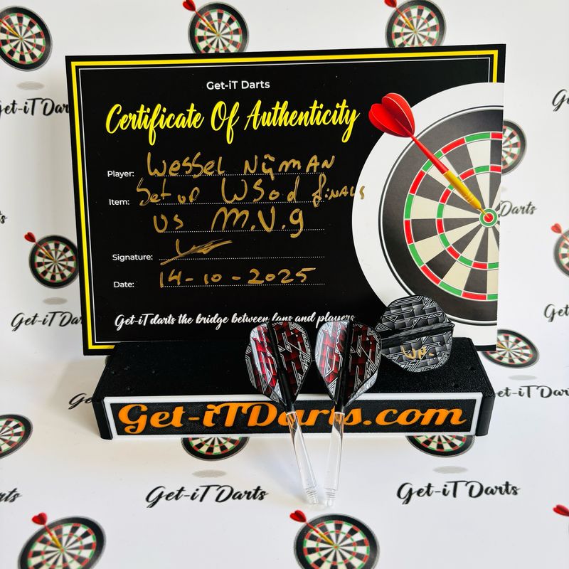Wessel Nijman, match Used darts setup, WSOD, vs MVG, 2025 Wessel Nijman, match Used darts setup, WSOD, vs MVG, 2025