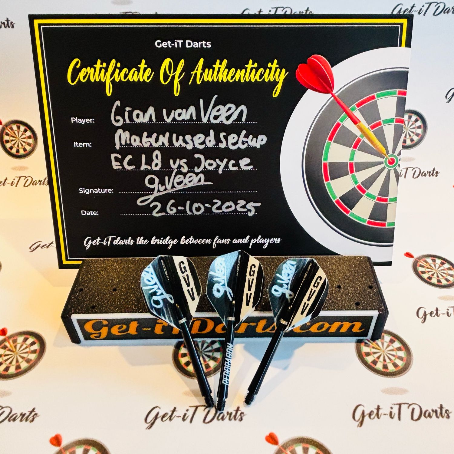 Gian van Veen, match used setup, vs Ryan Joyce EC 2025 Gian van Veen, match used setup, vs Ryan Joyce EC 2025