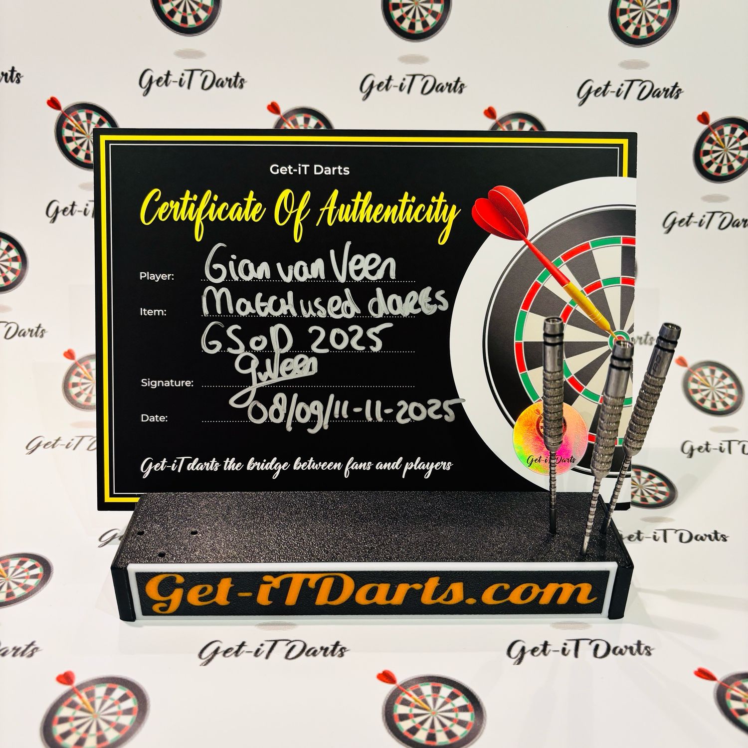 Gian van Veen, match used darts, Grand Slam of Darts 2025 Gian van Veen, match used darts, Grand Slam of Darts 2025