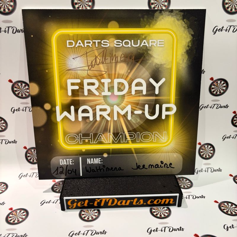 Cardboard Friday Warm Up Champion, Signed by Jermaine Wattimena 