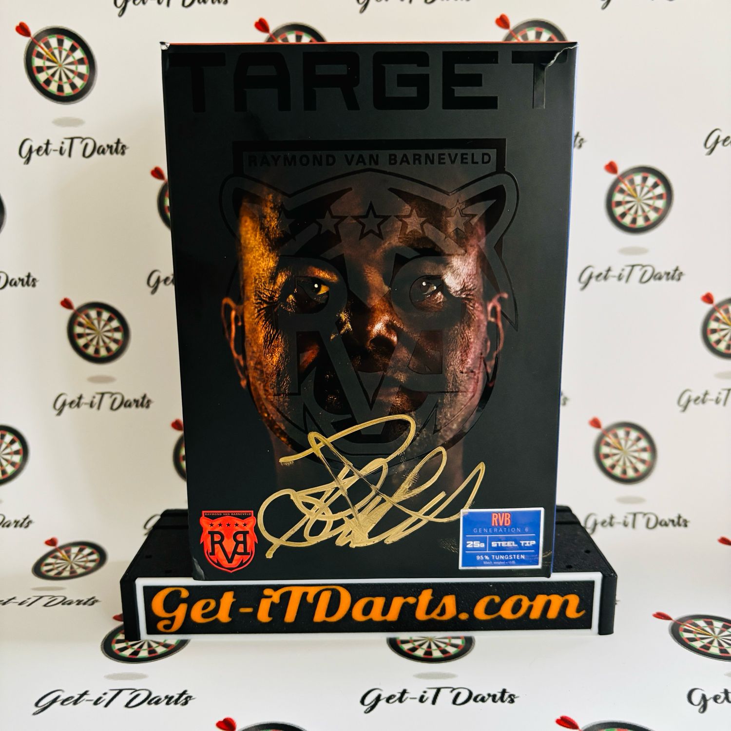 Raymond van Barneveld, empty target gen6 box (no darts!) Signed (bit broken box)