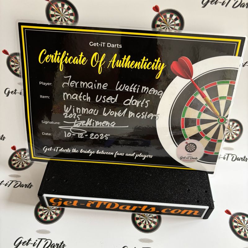 Jermaine Wattimena match used darts, Winmau World Masters 2025 