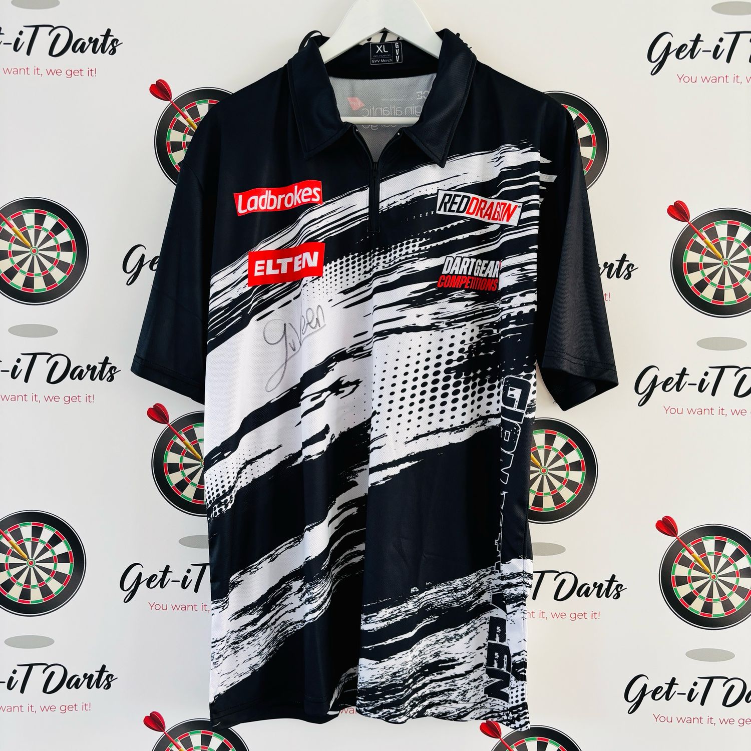 Gian van Veen, pre- match UK Open shirt size XL, Signed 