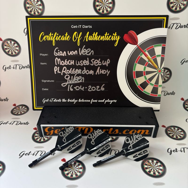 Gian van Veen, match used setup, Ahoy, Rotterdam, Premier League Gian van Veen, match used setup, Ahoy, Rotterdam, Premier League