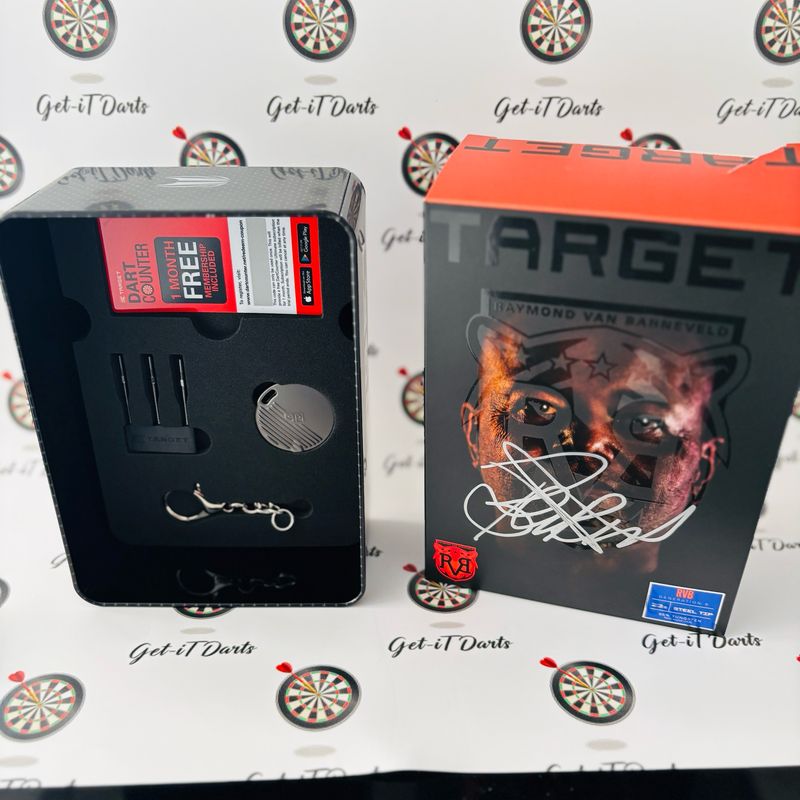Raymond Van Barneveld empty darts box