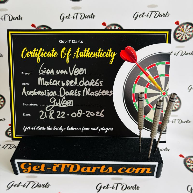 Gian Van Veen match used darts Australian darts masters